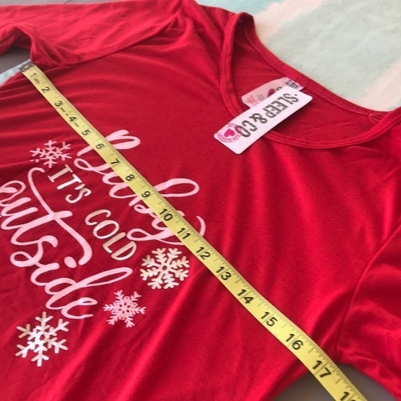 Sleep & Co Baby It’s Cold Outside Pajama Top Snowflake Red M NWT - Picture 6 of 7